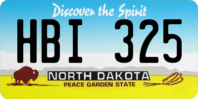 ND license plate HBI325