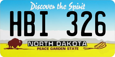 ND license plate HBI326