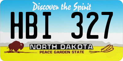 ND license plate HBI327