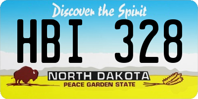 ND license plate HBI328