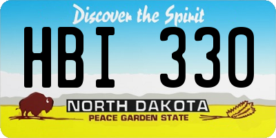 ND license plate HBI330