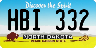 ND license plate HBI332