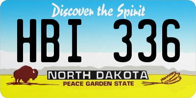 ND license plate HBI336