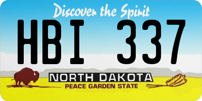 ND license plate HBI337