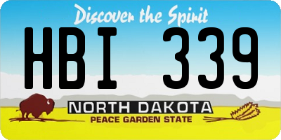 ND license plate HBI339