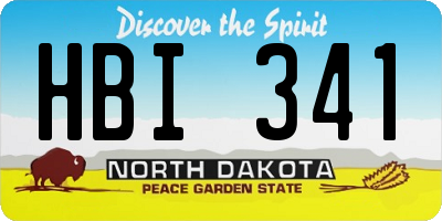 ND license plate HBI341