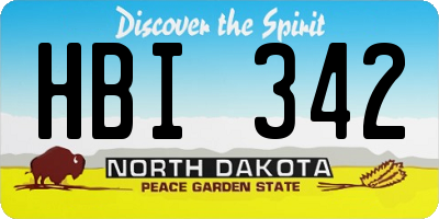 ND license plate HBI342