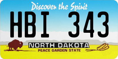 ND license plate HBI343