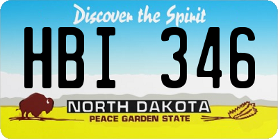 ND license plate HBI346