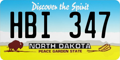 ND license plate HBI347