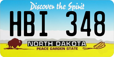 ND license plate HBI348