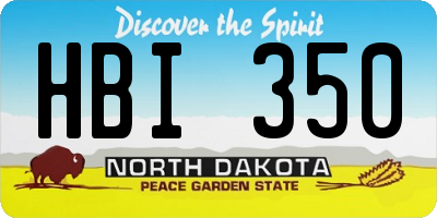 ND license plate HBI350