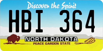 ND license plate HBI364