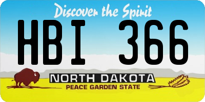 ND license plate HBI366