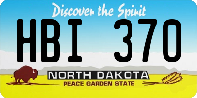 ND license plate HBI370