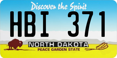 ND license plate HBI371