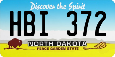 ND license plate HBI372