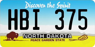 ND license plate HBI375