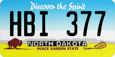 ND license plate HBI377