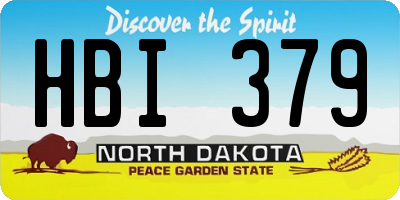 ND license plate HBI379