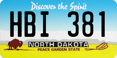 ND license plate HBI381