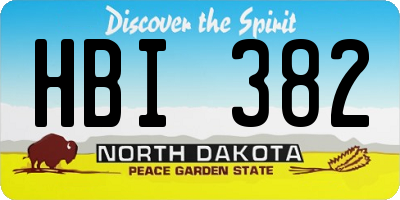 ND license plate HBI382