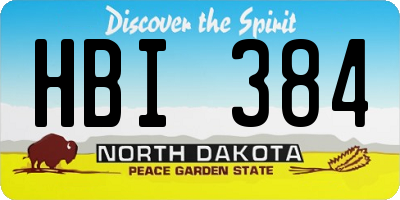 ND license plate HBI384