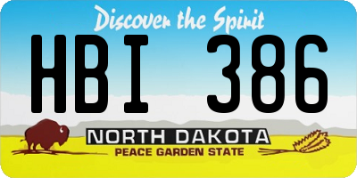 ND license plate HBI386