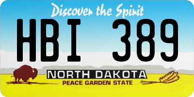 ND license plate HBI389