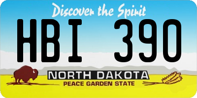 ND license plate HBI390