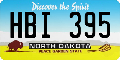 ND license plate HBI395