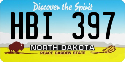 ND license plate HBI397