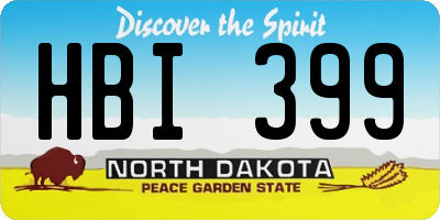 ND license plate HBI399