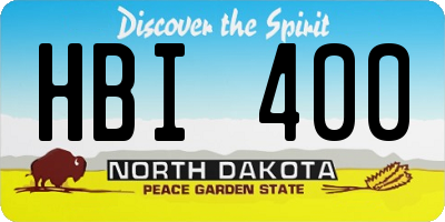 ND license plate HBI400