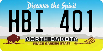 ND license plate HBI401