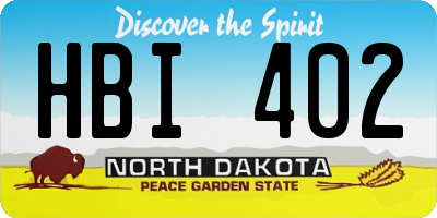 ND license plate HBI402