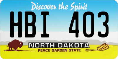 ND license plate HBI403