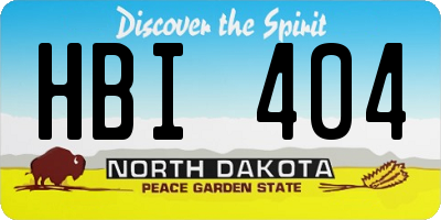 ND license plate HBI404