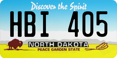 ND license plate HBI405