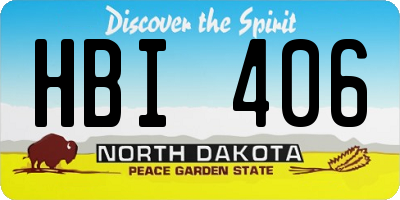 ND license plate HBI406