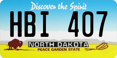 ND license plate HBI407