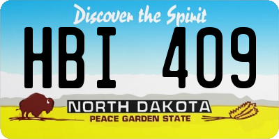 ND license plate HBI409