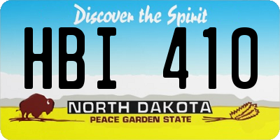 ND license plate HBI410