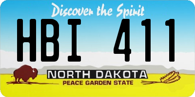 ND license plate HBI411