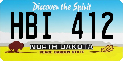 ND license plate HBI412