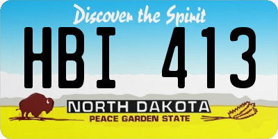 ND license plate HBI413