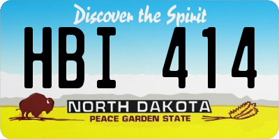 ND license plate HBI414