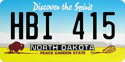 ND license plate HBI415