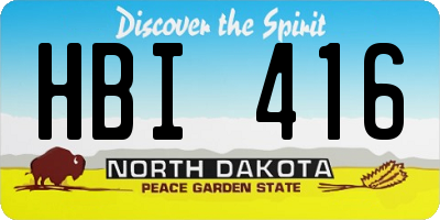 ND license plate HBI416