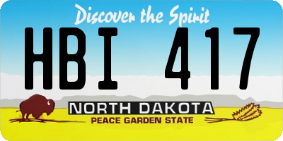 ND license plate HBI417